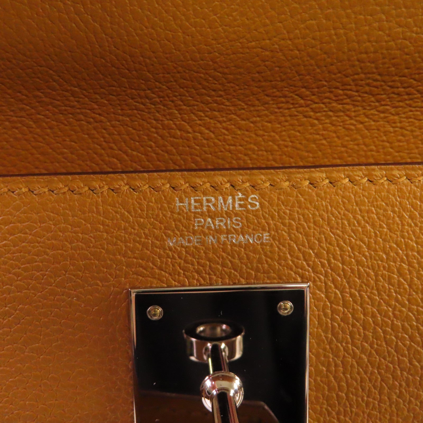 HERMES Evercolor皮革Kelly 28 2Way Hand Bag銀扣手挽肩背兩用袋Caramel焦糖色/Rose玫瑰色