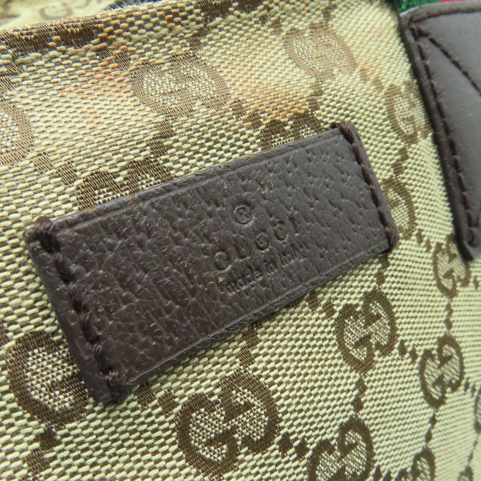 GUCCI 帆布Tote Bag銀扣手挽袋啡色