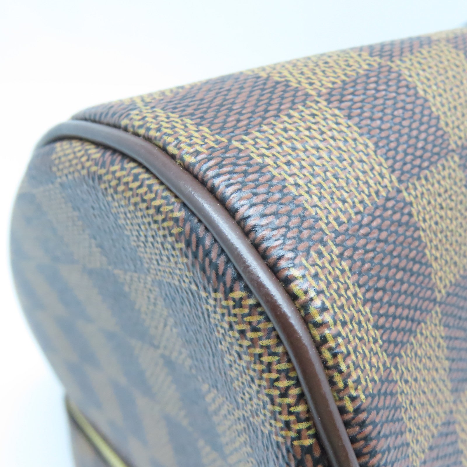LOUIS VUITTON Damier Ribera MM金扣手挽袋啡色