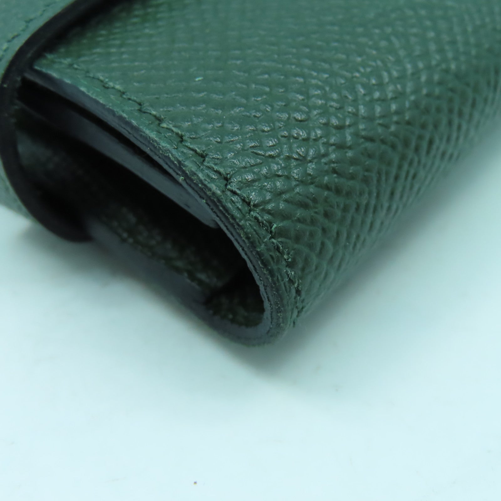HERMES Epsom皮革Kelly Wallet金扣長錢包Vert Fonce祖母綠
