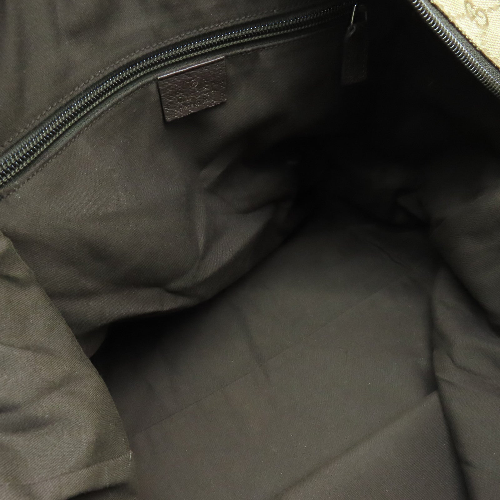 GUCCI 帆布Tote Bag銀扣手挽袋啡色