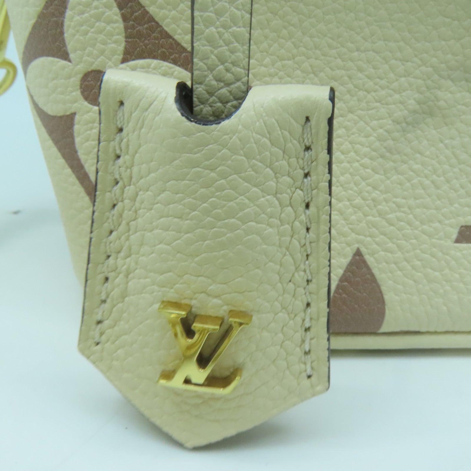 LOUIS VUITTON Empreinte Vanity PM金扣手挽肩背兩用袋米色