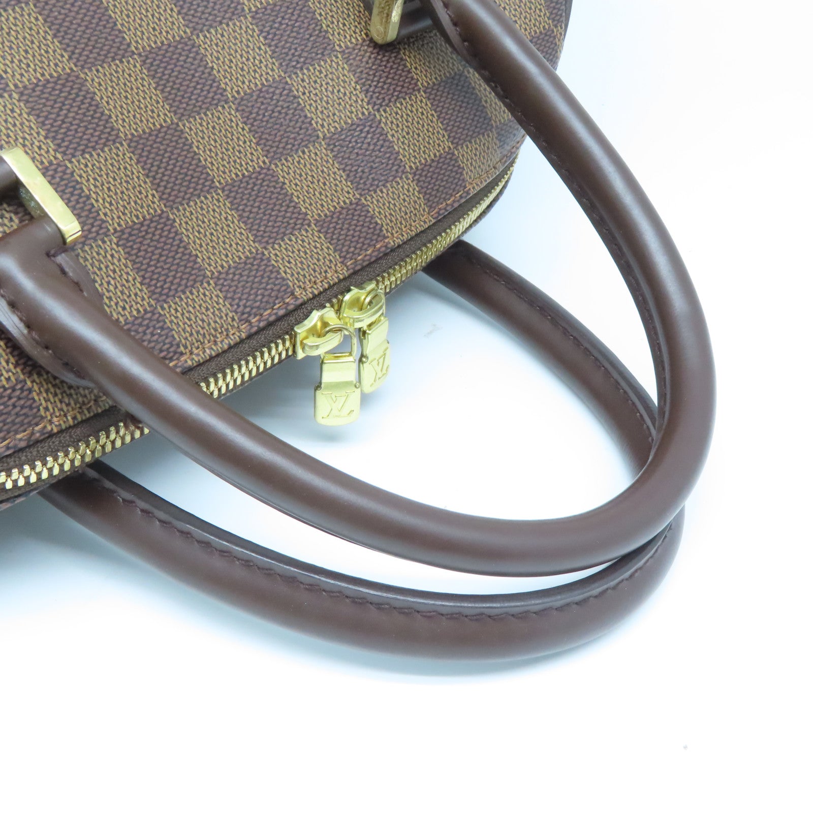 LOUIS VUITTON Damier Ribera MM金扣手挽袋啡色