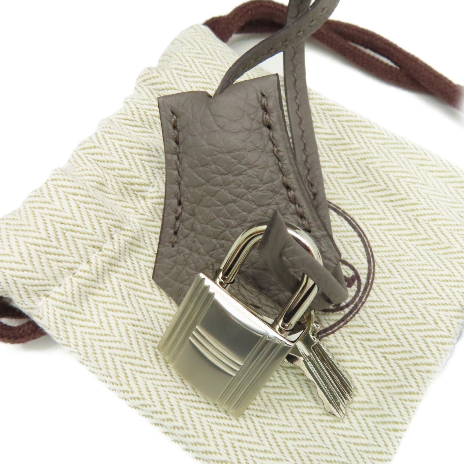 HERMES Togo皮革Kelly 28 2Way Hand Bag銀扣手挽肩背兩用袋錫灰色