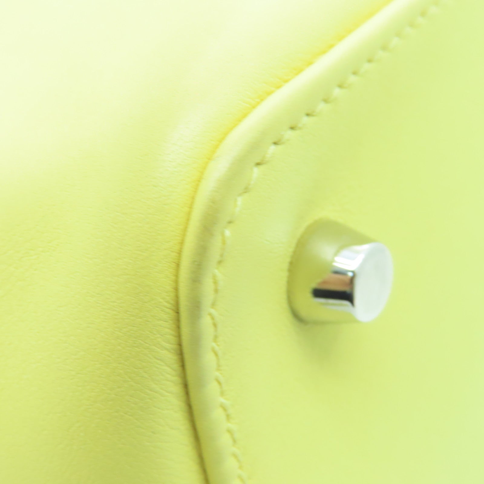 HERMES Swift Leather Tool Box 20 Silver Buckle Handle Shoulder Bag Jaune Poussin Yellow