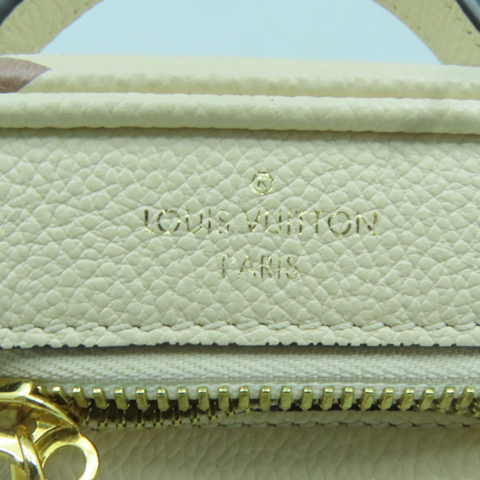LOUIS VUITTON Empreinte Vanity PM金扣手挽肩背兩用袋米色