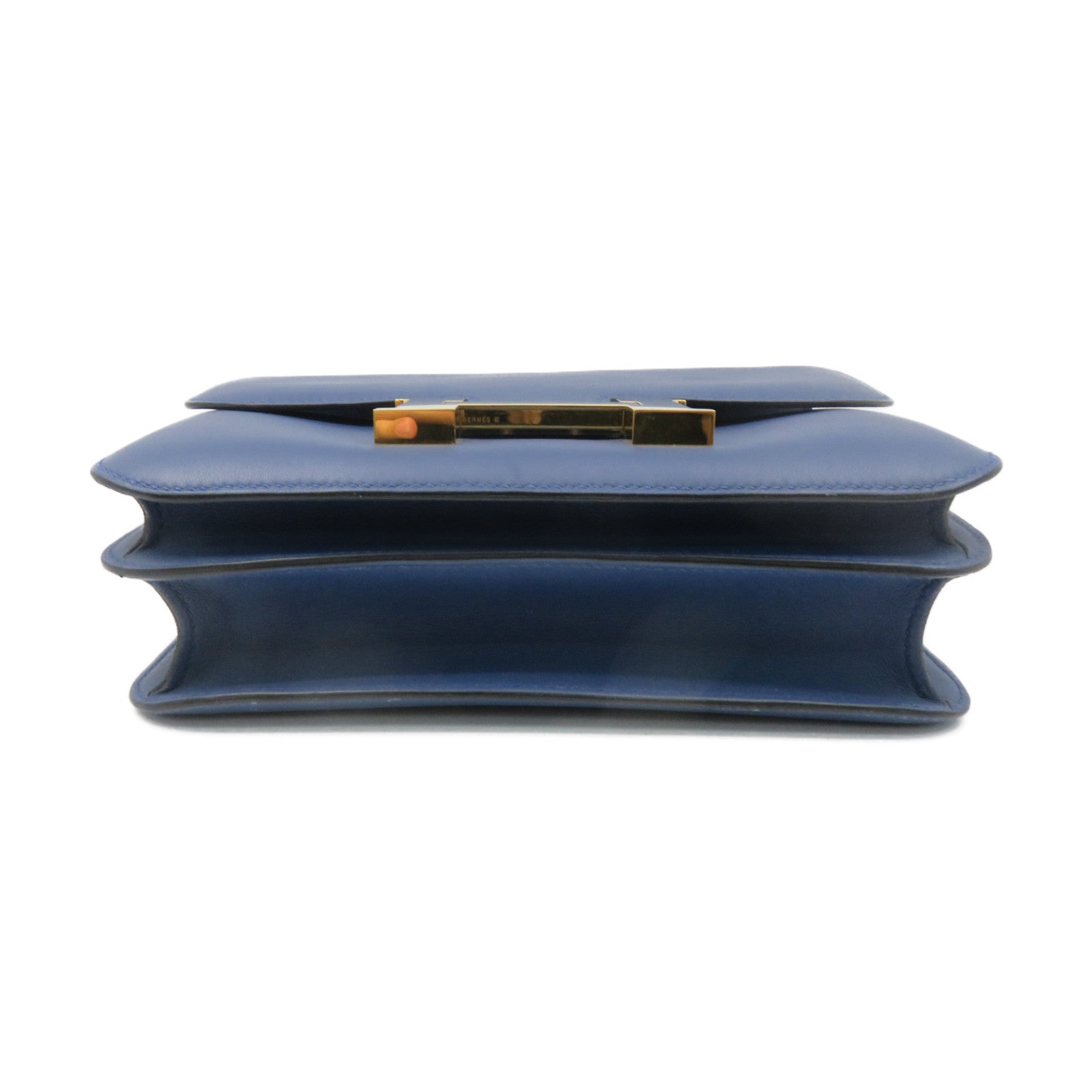 HERMES [Sharp Discount] Swift Leather Constance 24 Shoulder Bag Gold Buckle Shoulder Bag Azur Blue