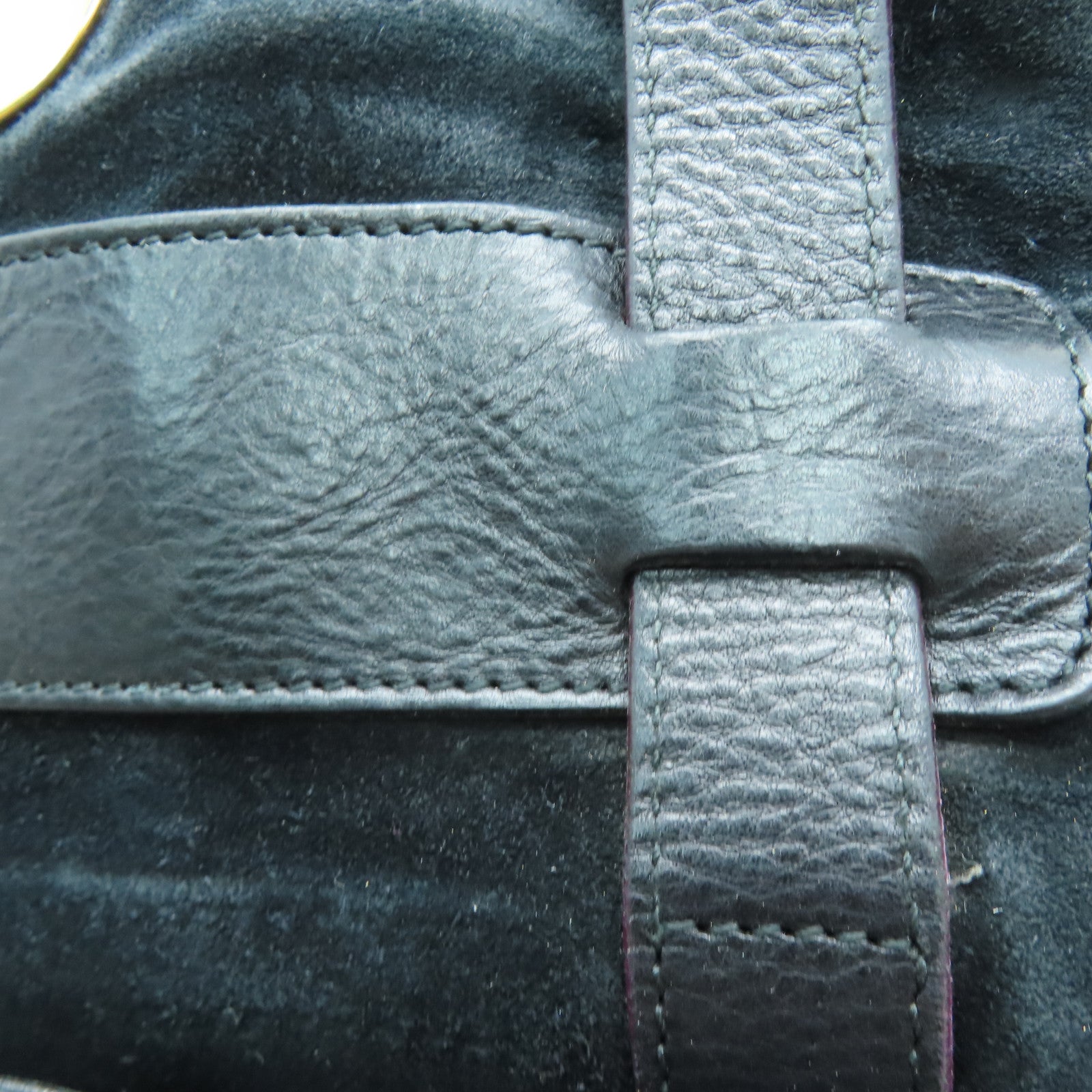 YVES SAINT LAURENT 【激減優惠】牛皮皮革Shoulder Bag手挽肩背兩用袋紫色/黑色