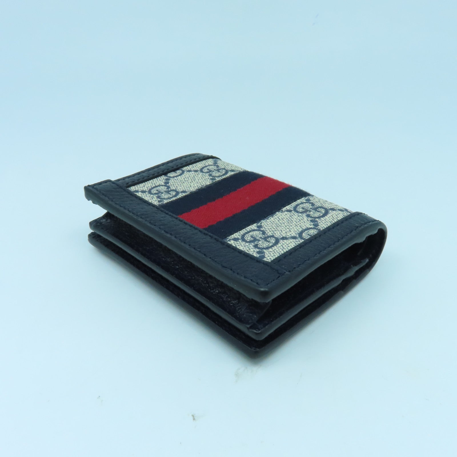 GUCCI 牛皮皮革GG Supreme Wallet銀扣錢包黑色