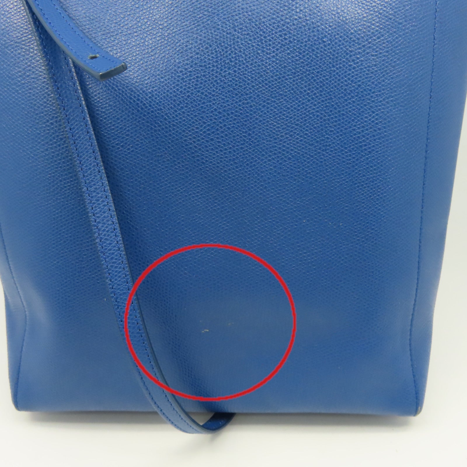 CELINE 牛皮皮革Cabas Bag手挽肩背兩用袋藍色
