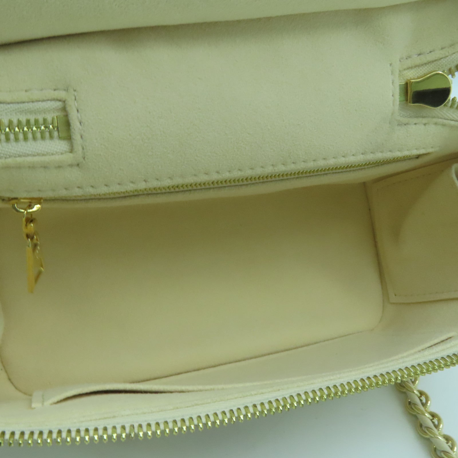 LOUIS VUITTON Empreinte Vanity PM金扣手挽肩背兩用袋米色