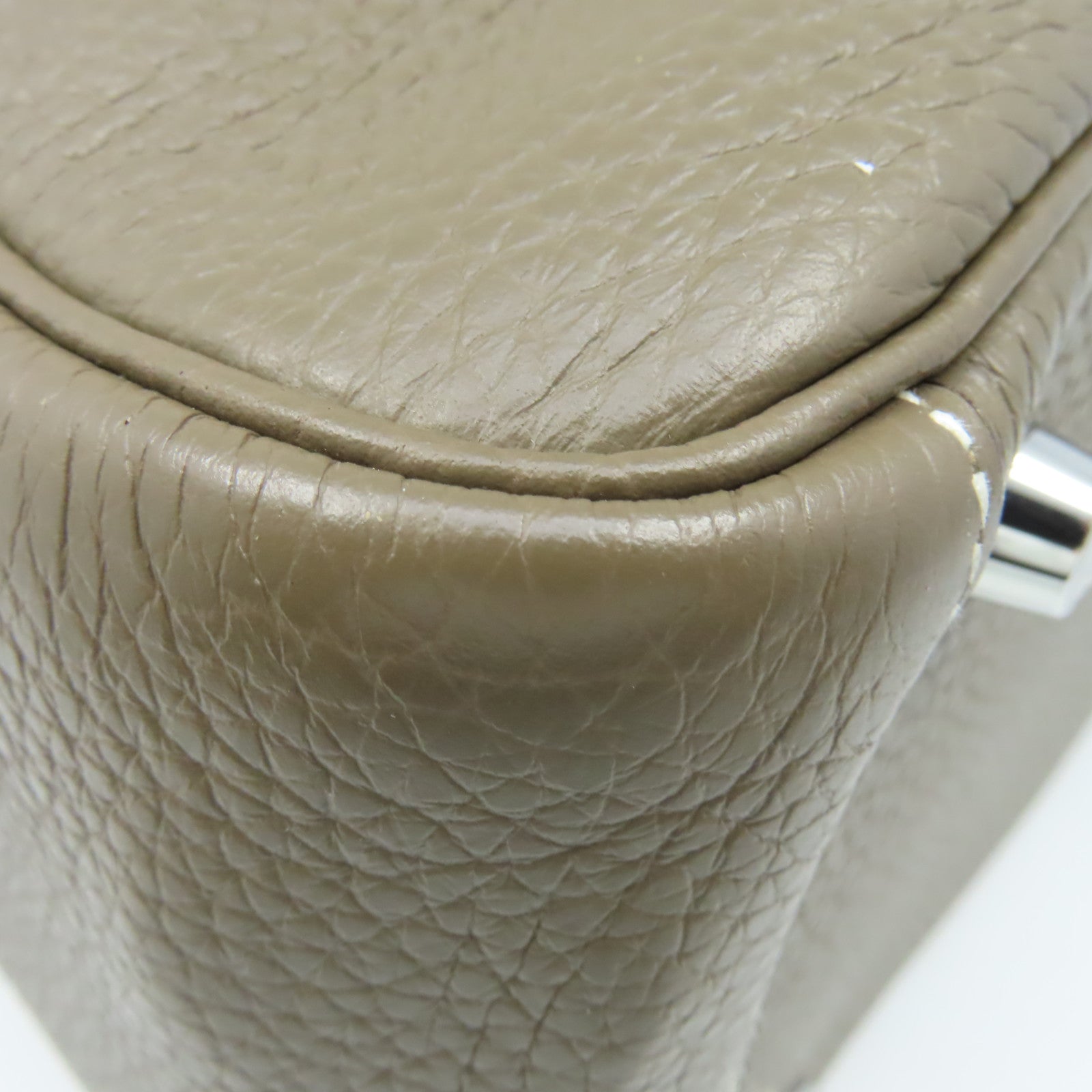 HERMES Clemence皮革Lindy 26 Shoulder Bag銀扣肩背袋Etoupe大象灰色