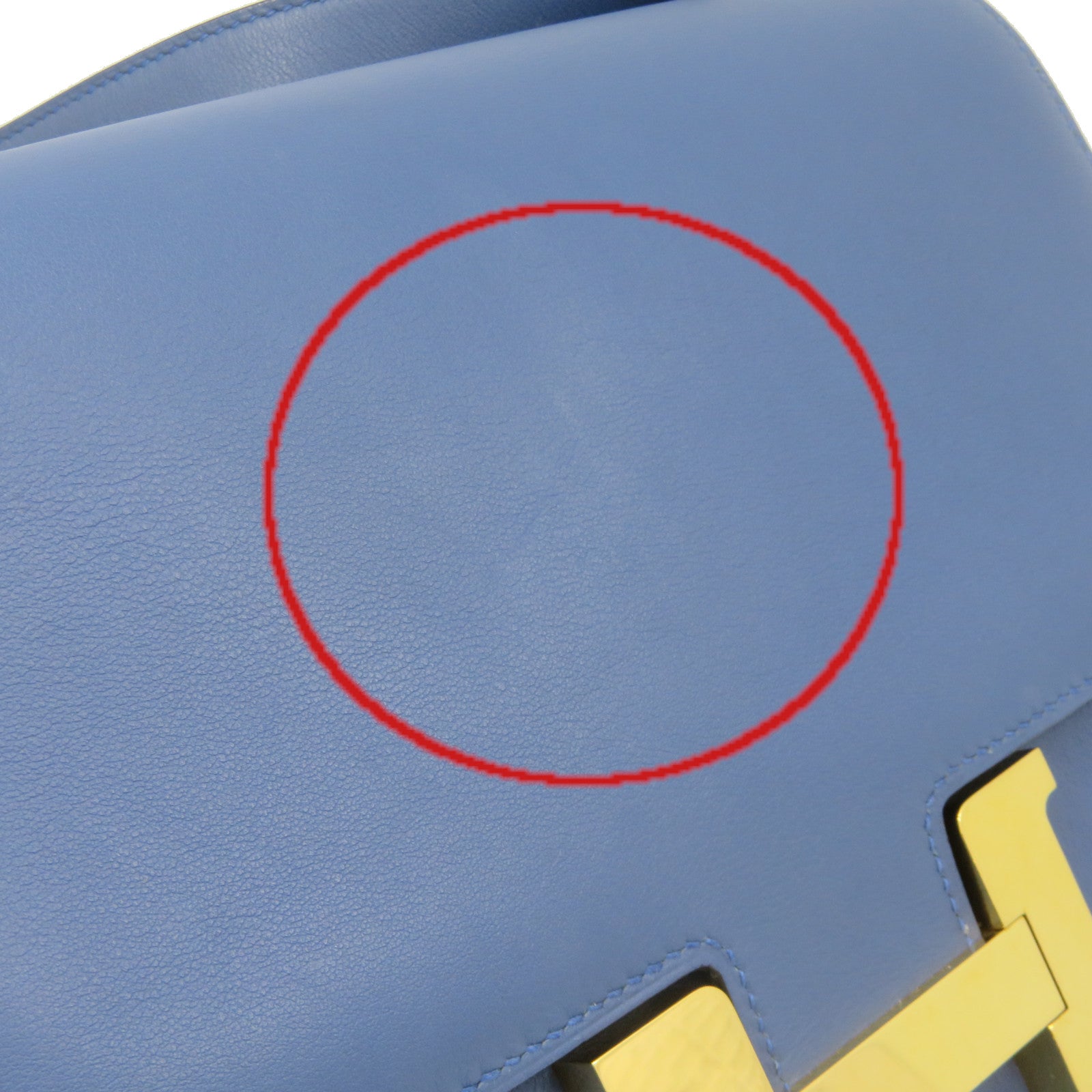 HERMES [Sharp Discount] Swift Leather Constance 24 Shoulder Bag Gold Buckle Shoulder Bag Azur Blue