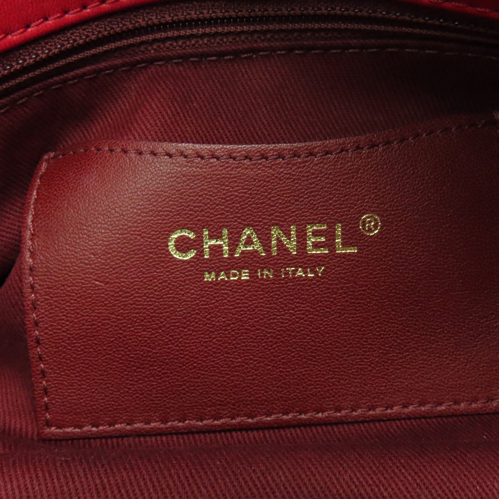 CHANEL 菱格羊皮皮革Mademoiselle金扣鏈帶肩背袋紅色