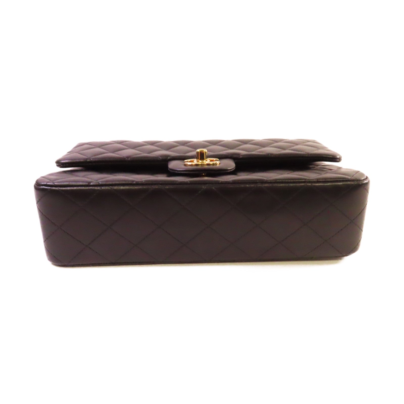 CHANEL 菱格羊皮皮革Classic 25 Chain Shoulder Bag金扣鏈帶肩背袋黑色