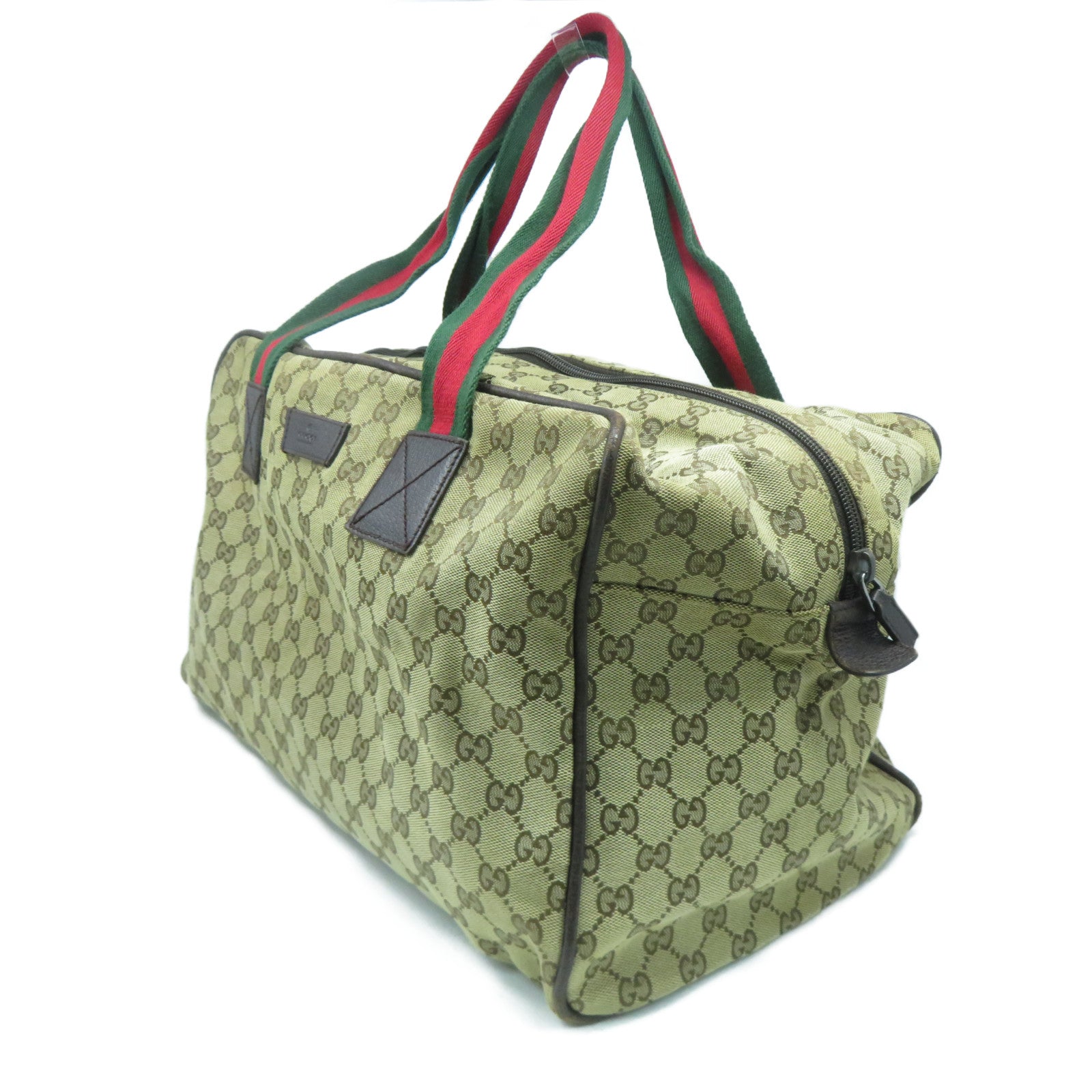GUCCI 帆布Tote Bag銀扣手挽袋啡色