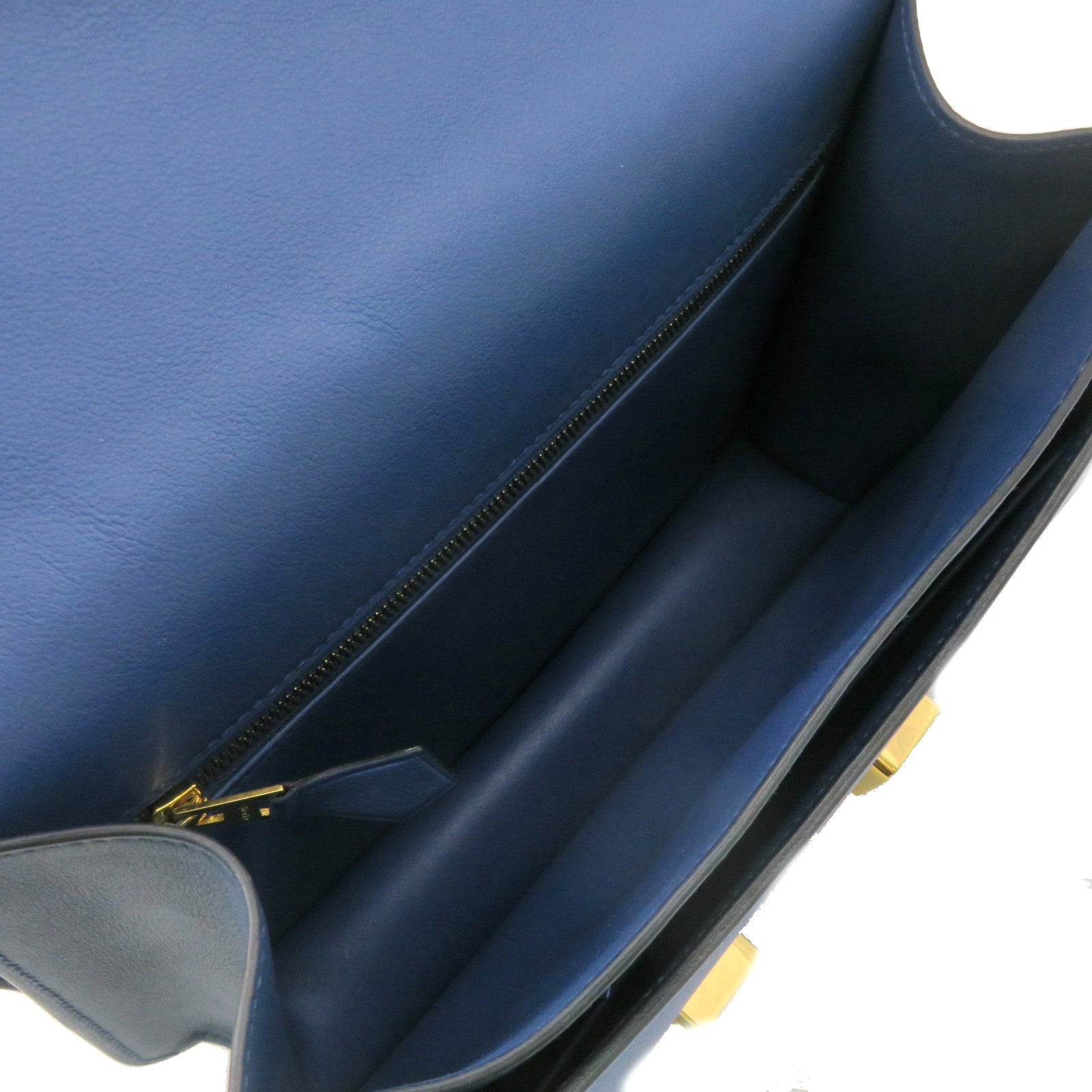 HERMES [Sharp Discount] Swift Leather Constance 24 Shoulder Bag Gold Buckle Shoulder Bag Azur Blue