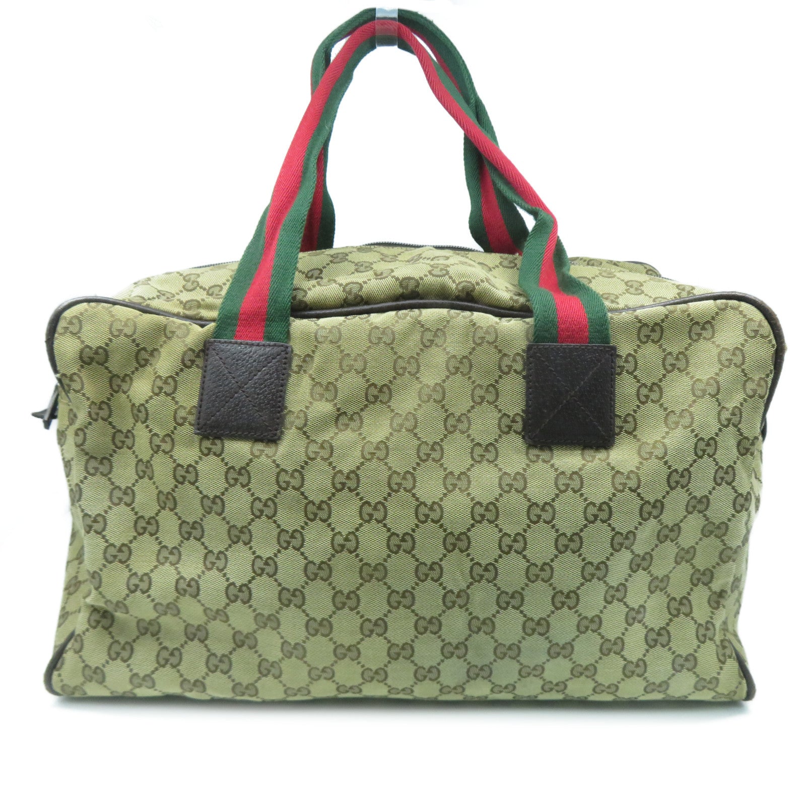 GUCCI 帆布Tote Bag銀扣手挽袋啡色