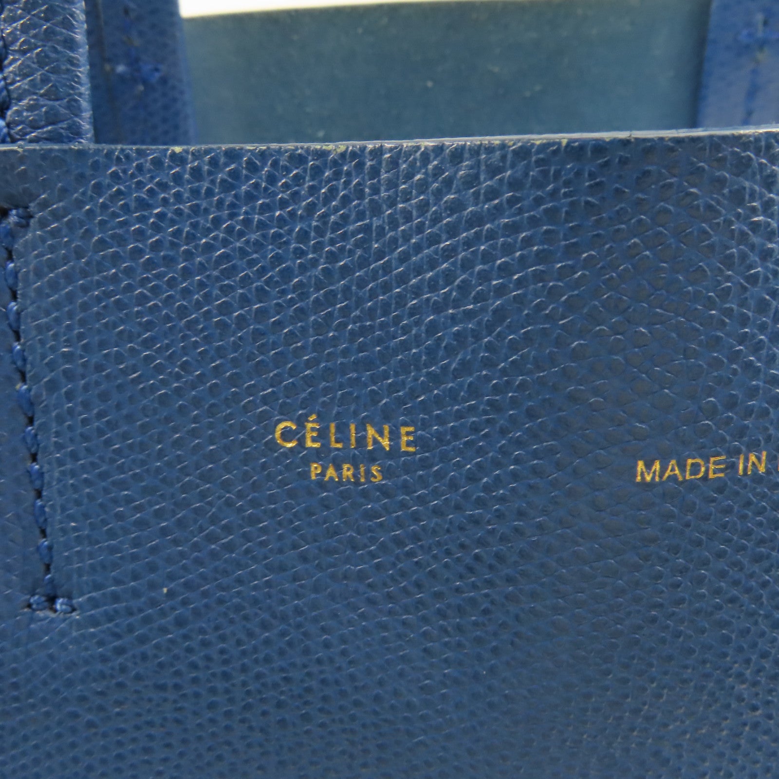 CELINE 牛皮皮革Cabas Bag手挽肩背兩用袋藍色