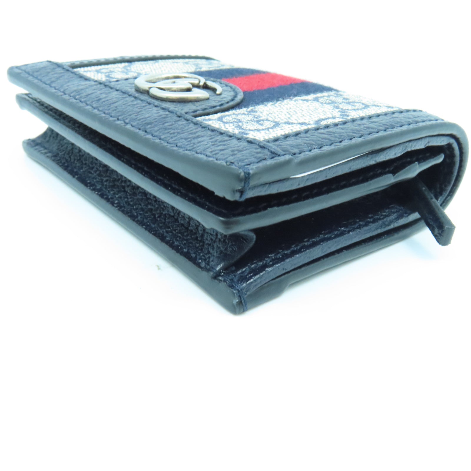 GUCCI 牛皮皮革GG Supreme Wallet銀扣錢包黑色