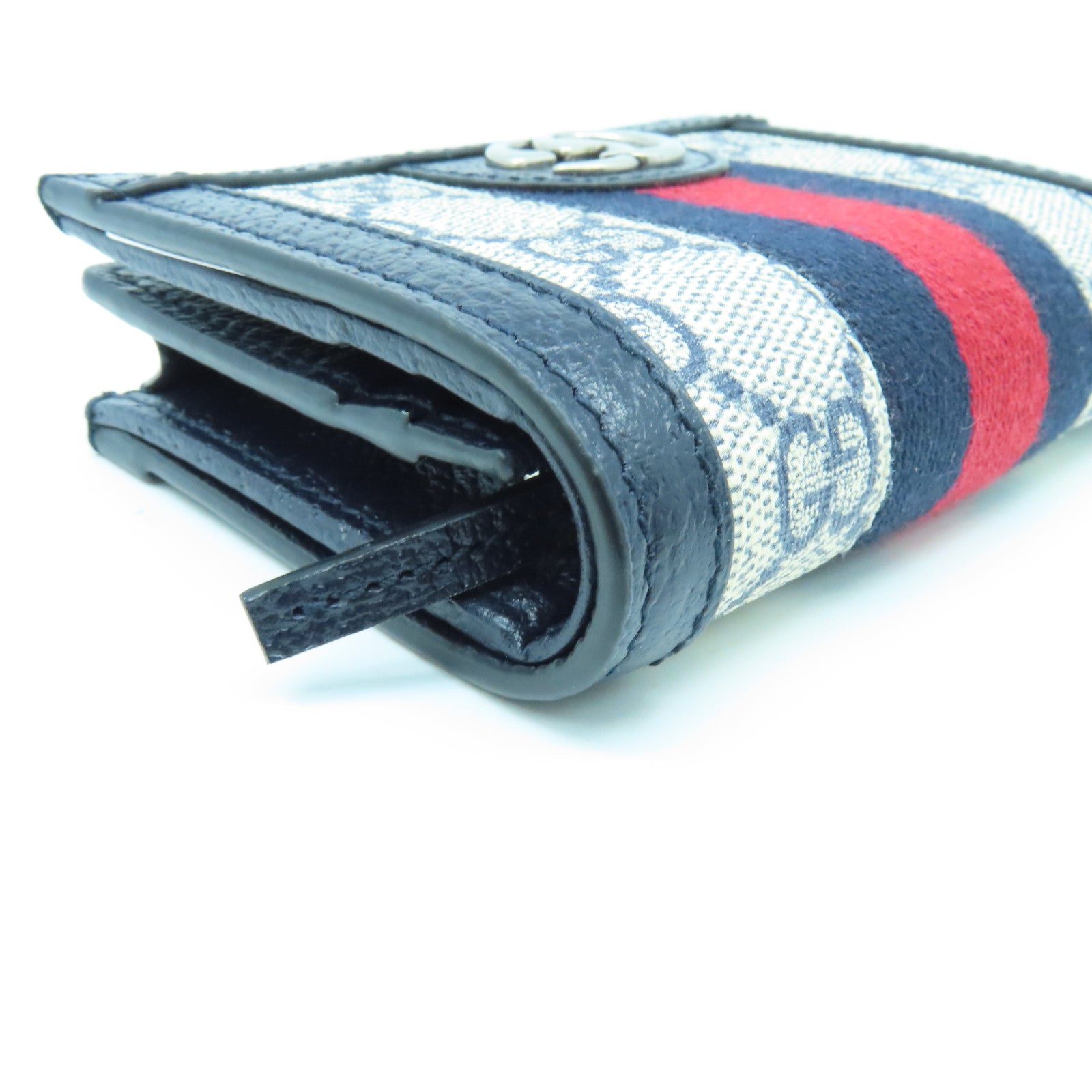 GUCCI 牛皮皮革GG Supreme Wallet銀扣錢包黑色