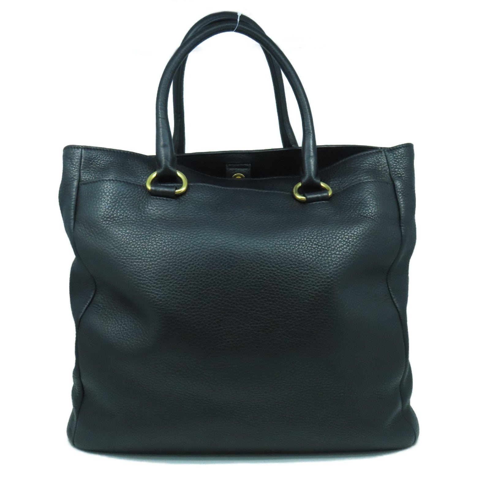 PRADA 【激減優惠】牛皮皮革2 Way Shoulder Bag金扣手挽肩背兩用袋黑色
