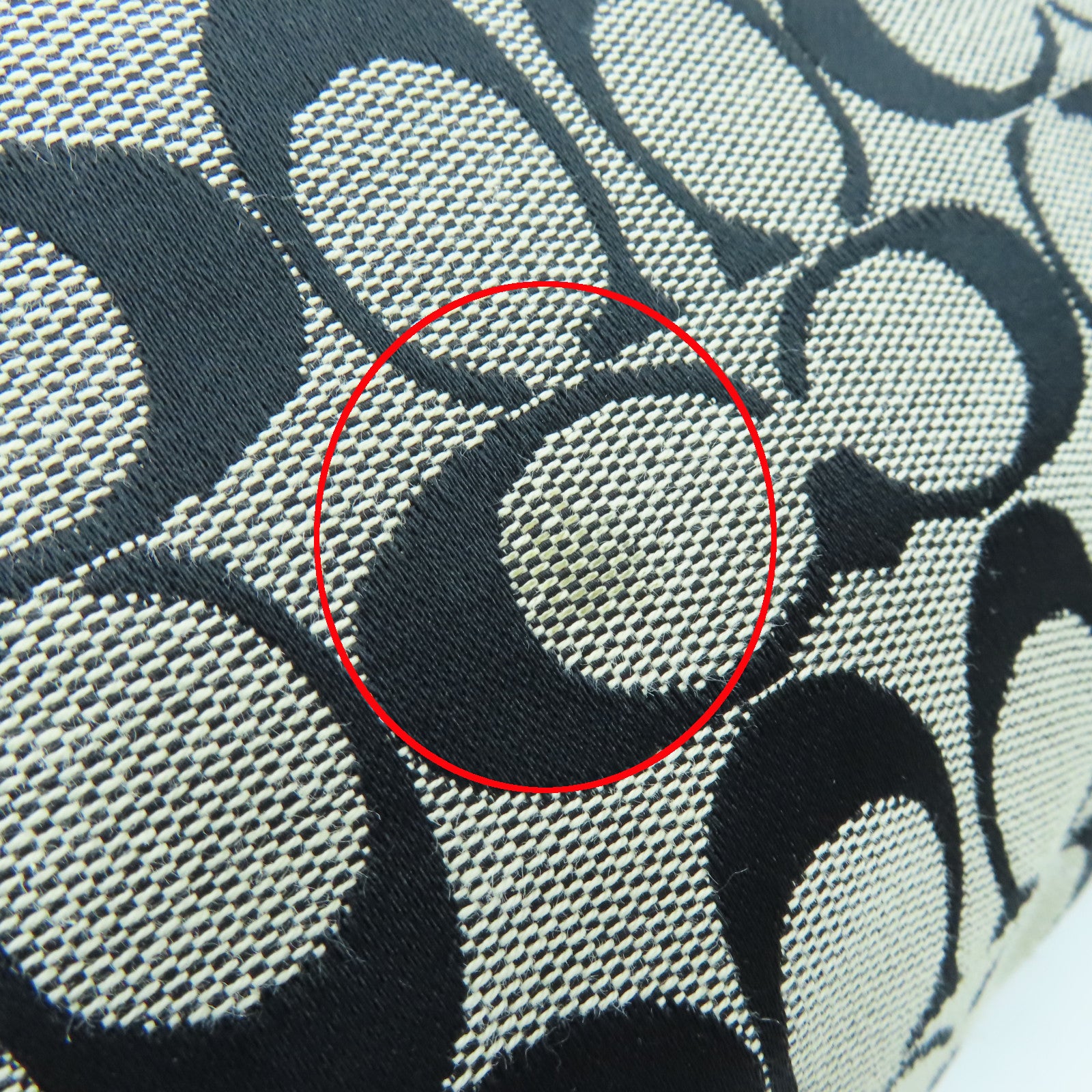 COACH canvas Tote Bag silver buckle handle bag black
