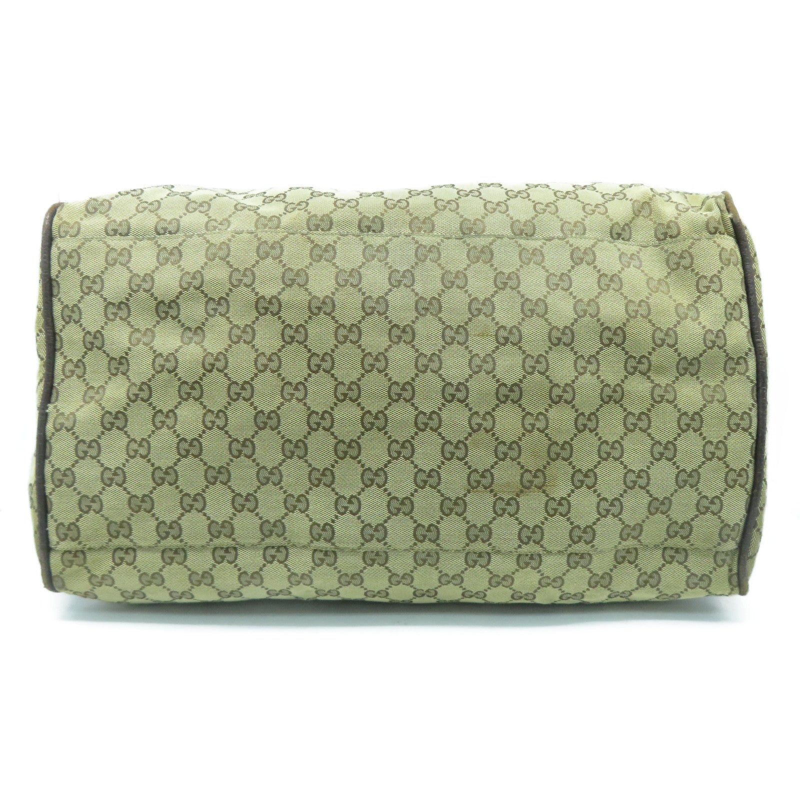 GUCCI 帆布Tote Bag銀扣手挽袋啡色