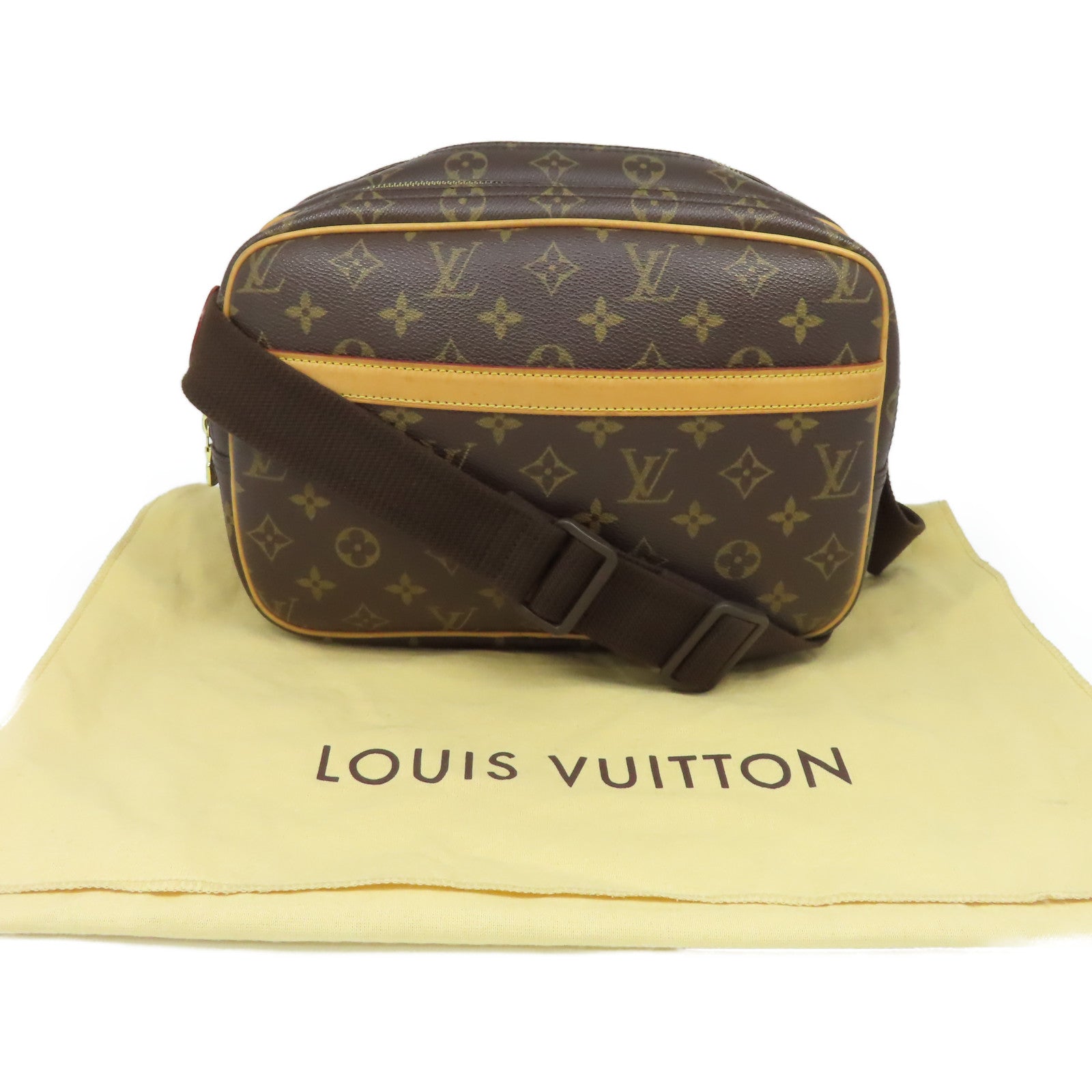 LOUIS VUITTON Monogram Reporter PM Shoulder Bag肩背袋啡色