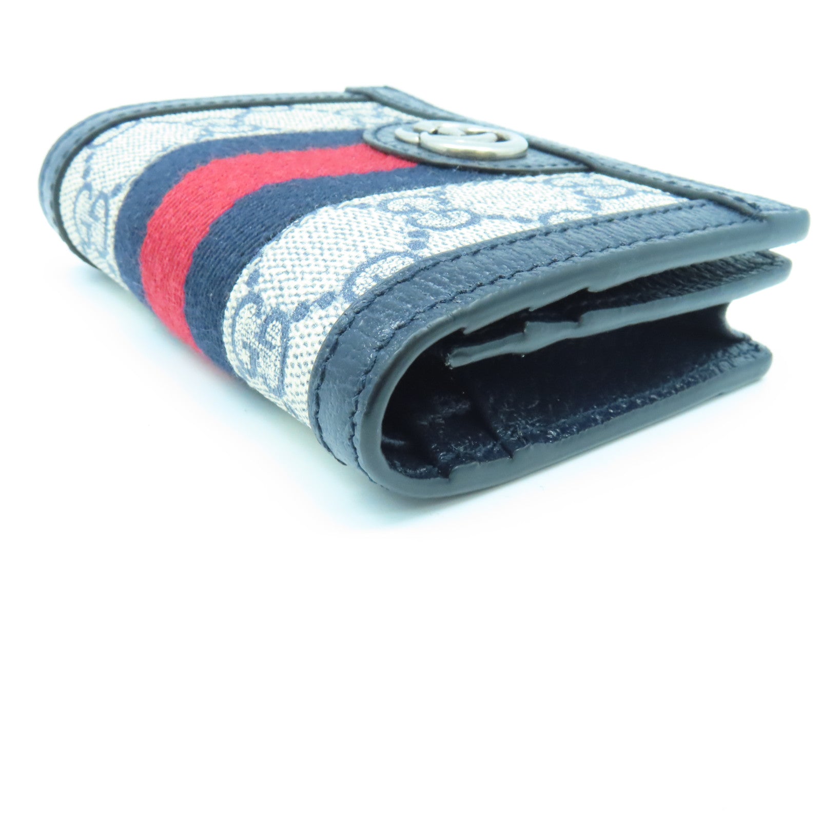 GUCCI 牛皮皮革GG Supreme Wallet銀扣錢包黑色