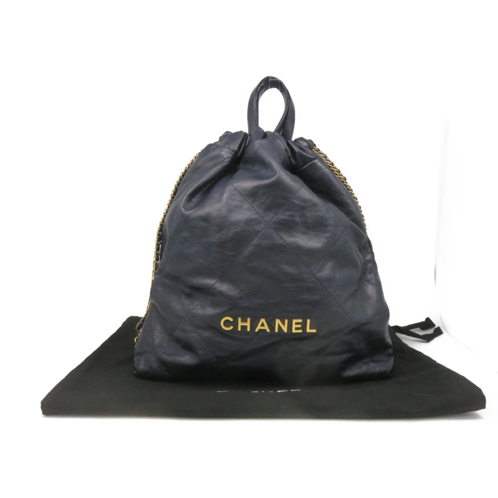 CHANEL rhombus leather Backpack backpack royal blue