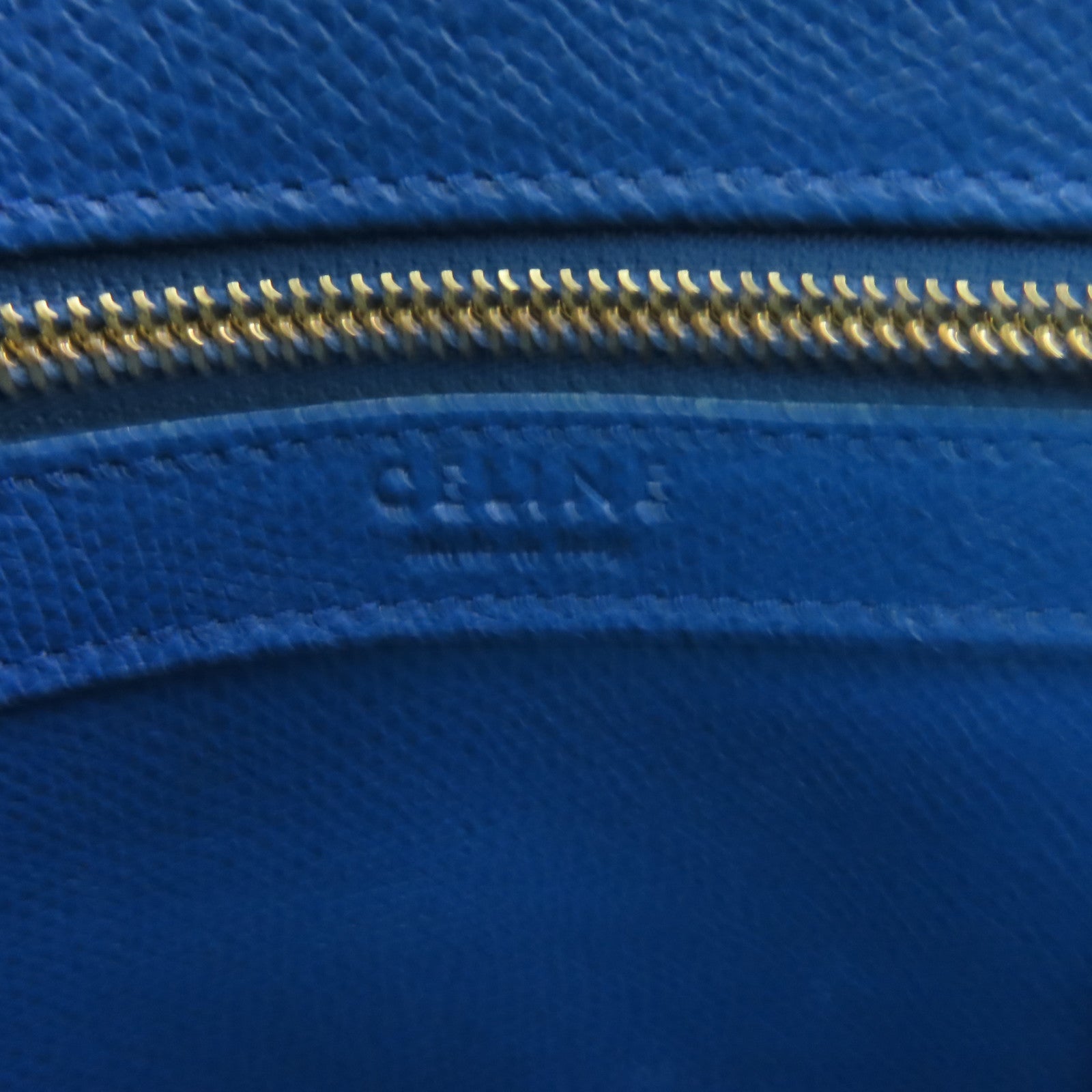 CELINE 牛皮皮革Cabas Bag手挽肩背兩用袋藍色