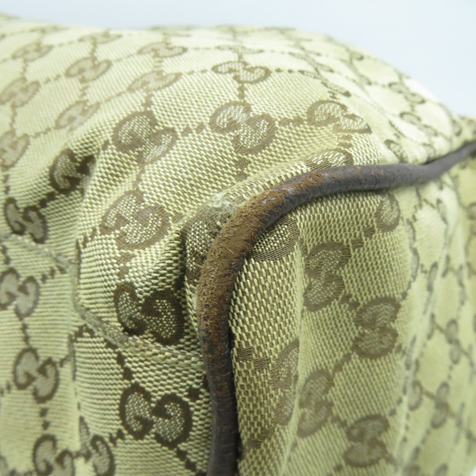 GUCCI 帆布Tote Bag銀扣手挽袋啡色