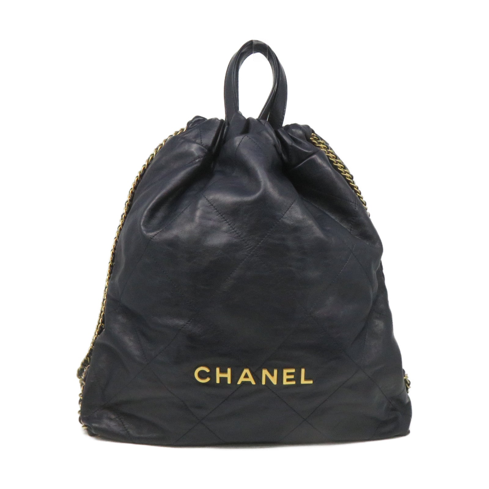 CHANEL rhombus leather Backpack backpack royal blue