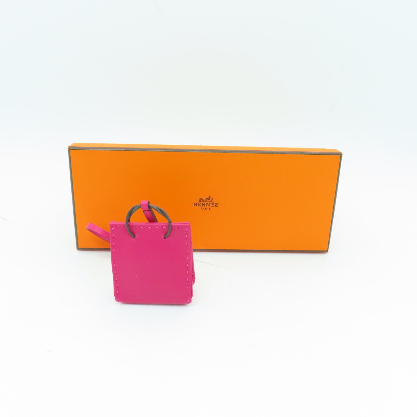 HERMES 【激減優惠】Swift皮革Charm掛飾墨西哥粉紅色
