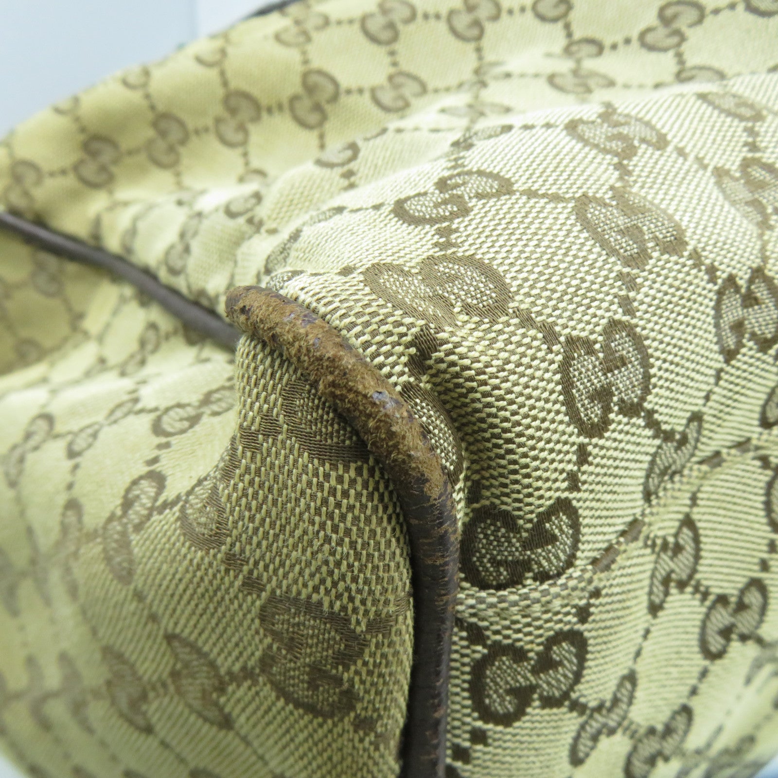 GUCCI 帆布Tote Bag銀扣手挽袋啡色