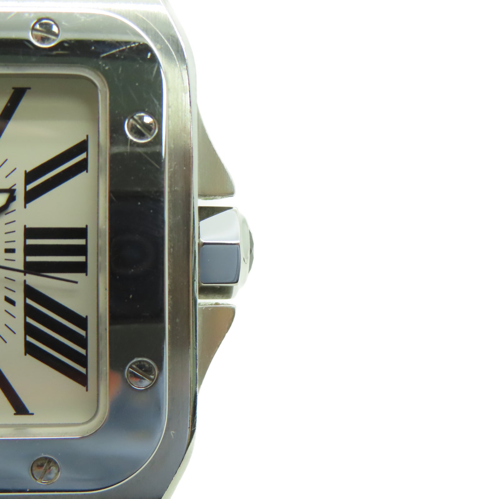 CARTIER Santos 100 Stainless Steel Watch Automatic Movement White