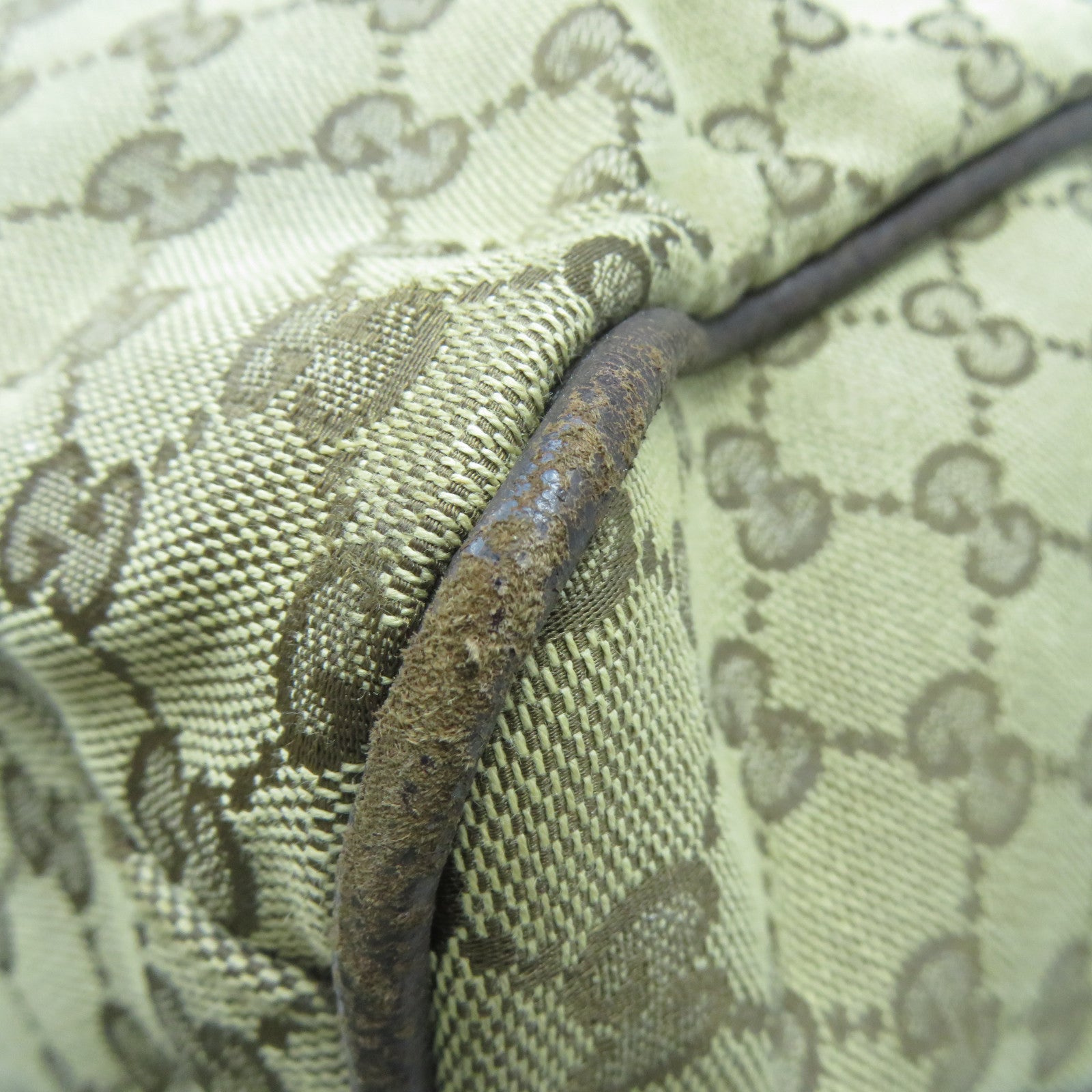 GUCCI 帆布Tote Bag銀扣手挽袋啡色