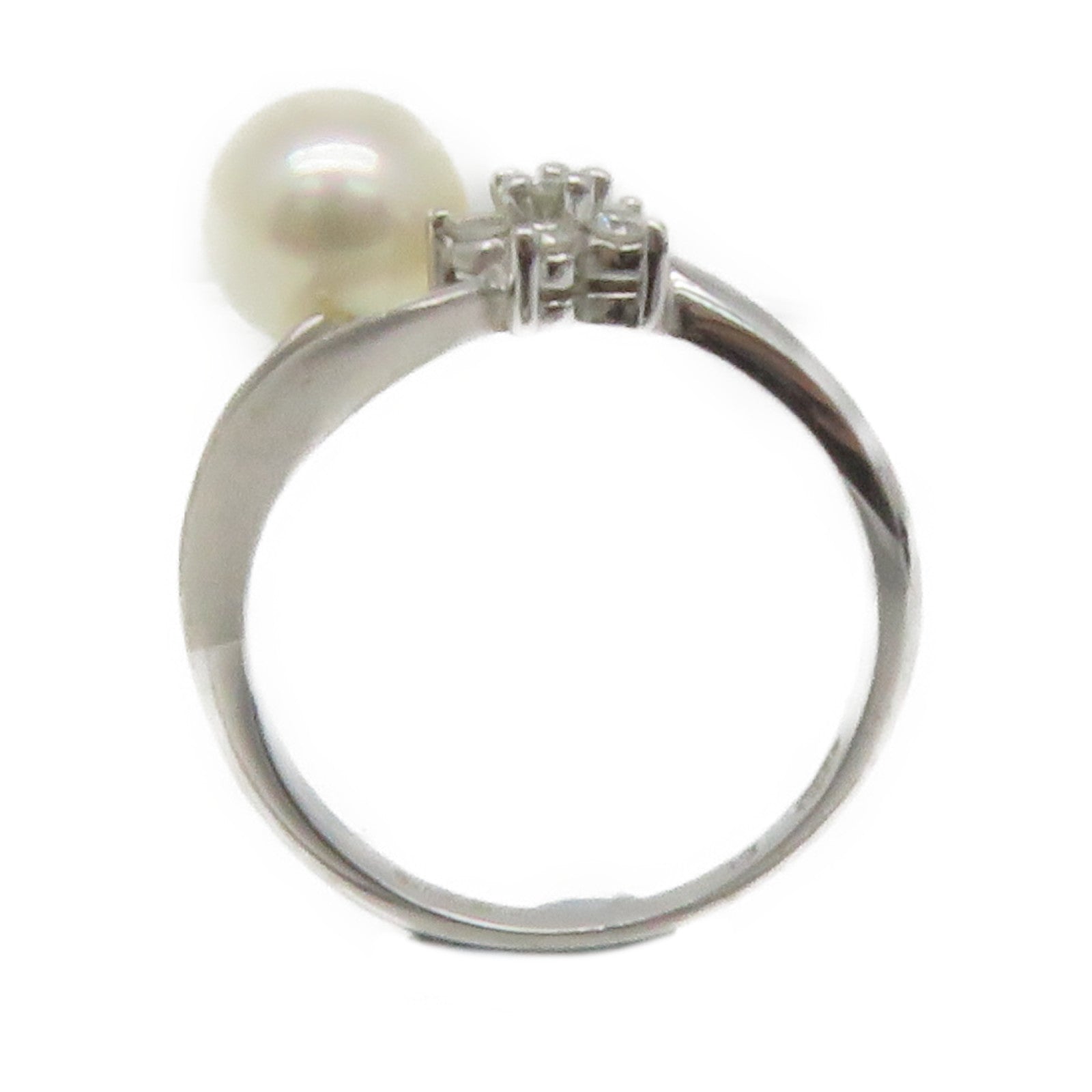 JEWELRY 18K白金/珍珠/鑽石Pearl Ring戒指US#4.75