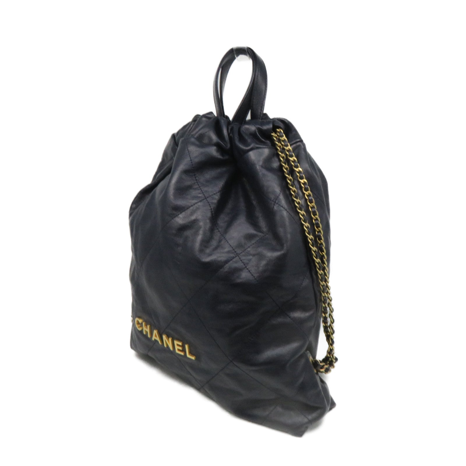 CHANEL rhombus leather Backpack backpack royal blue