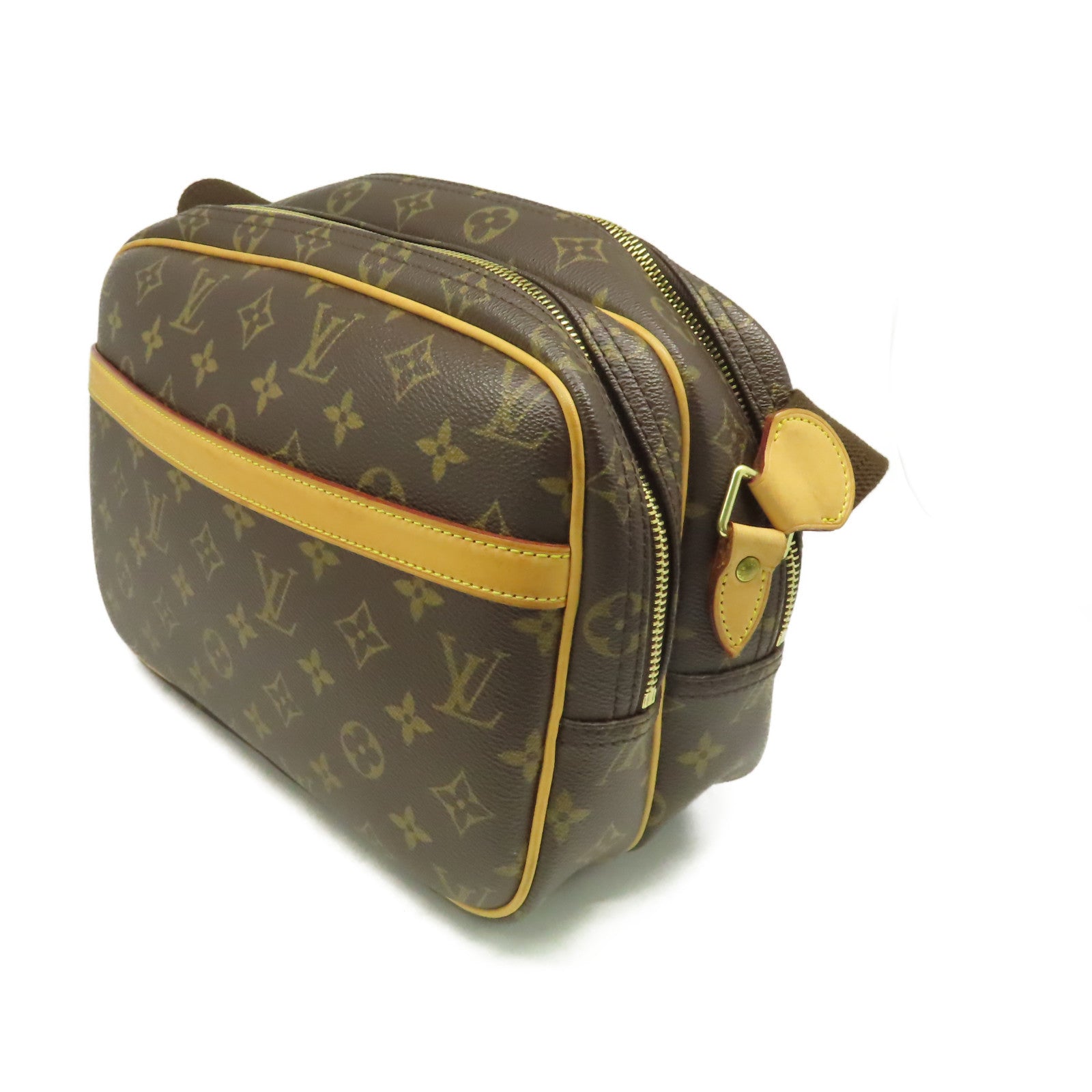 LOUIS VUITTON Monogram Reporter PM Shoulder Bag肩背袋啡色