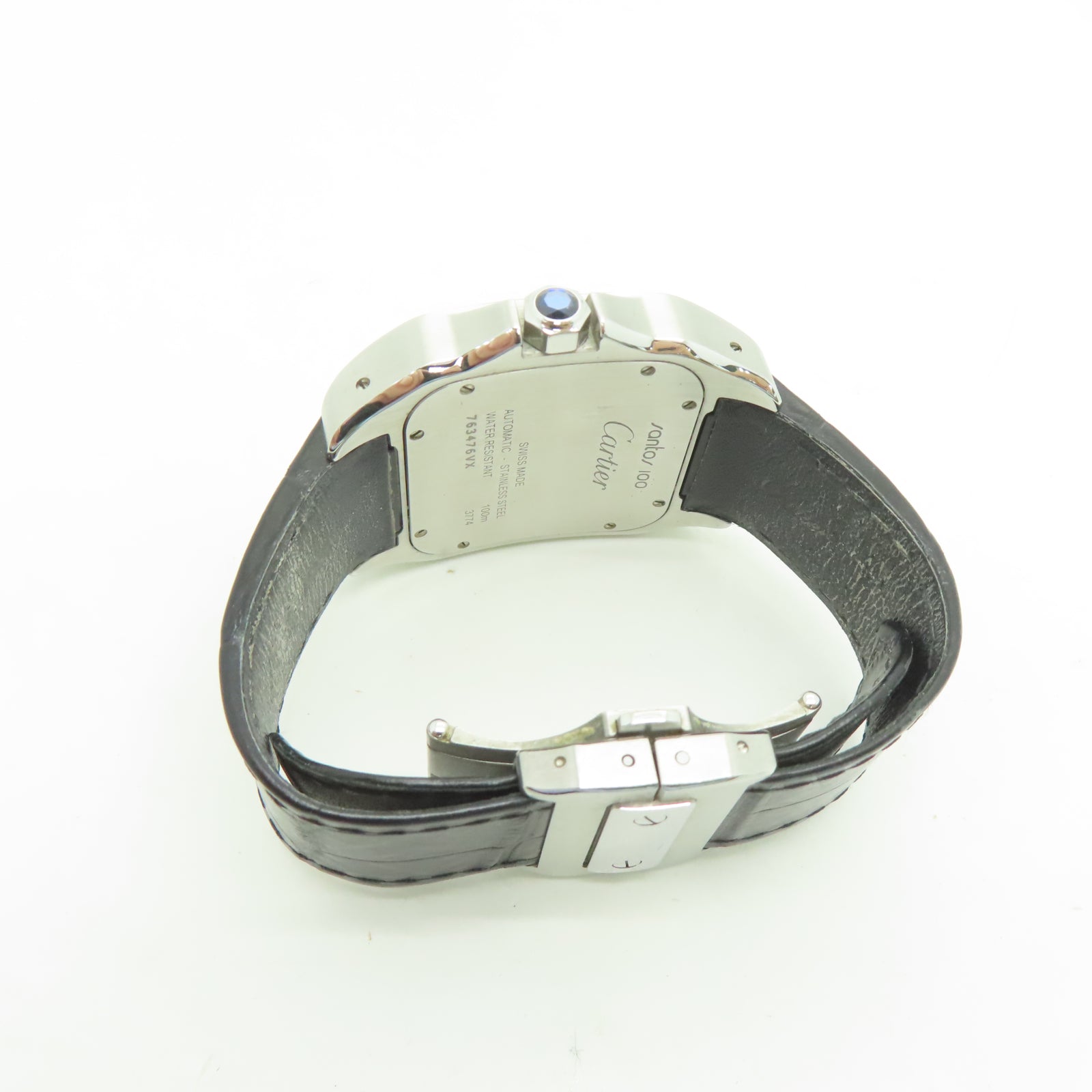 CARTIER Santos 100 Stainless Steel Watch Automatic Movement White