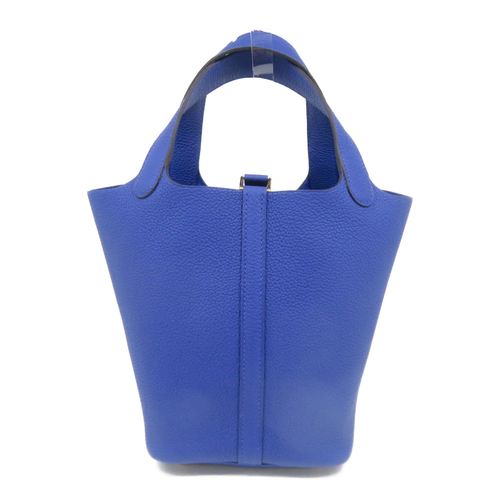 HERMES 【激減優惠】Clemence皮革Picotin PM金扣手挽袋Bleu Royal