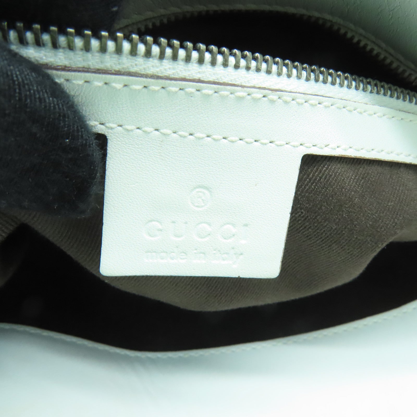 GUCCI 帆布Handbag银扣手挽袋白色