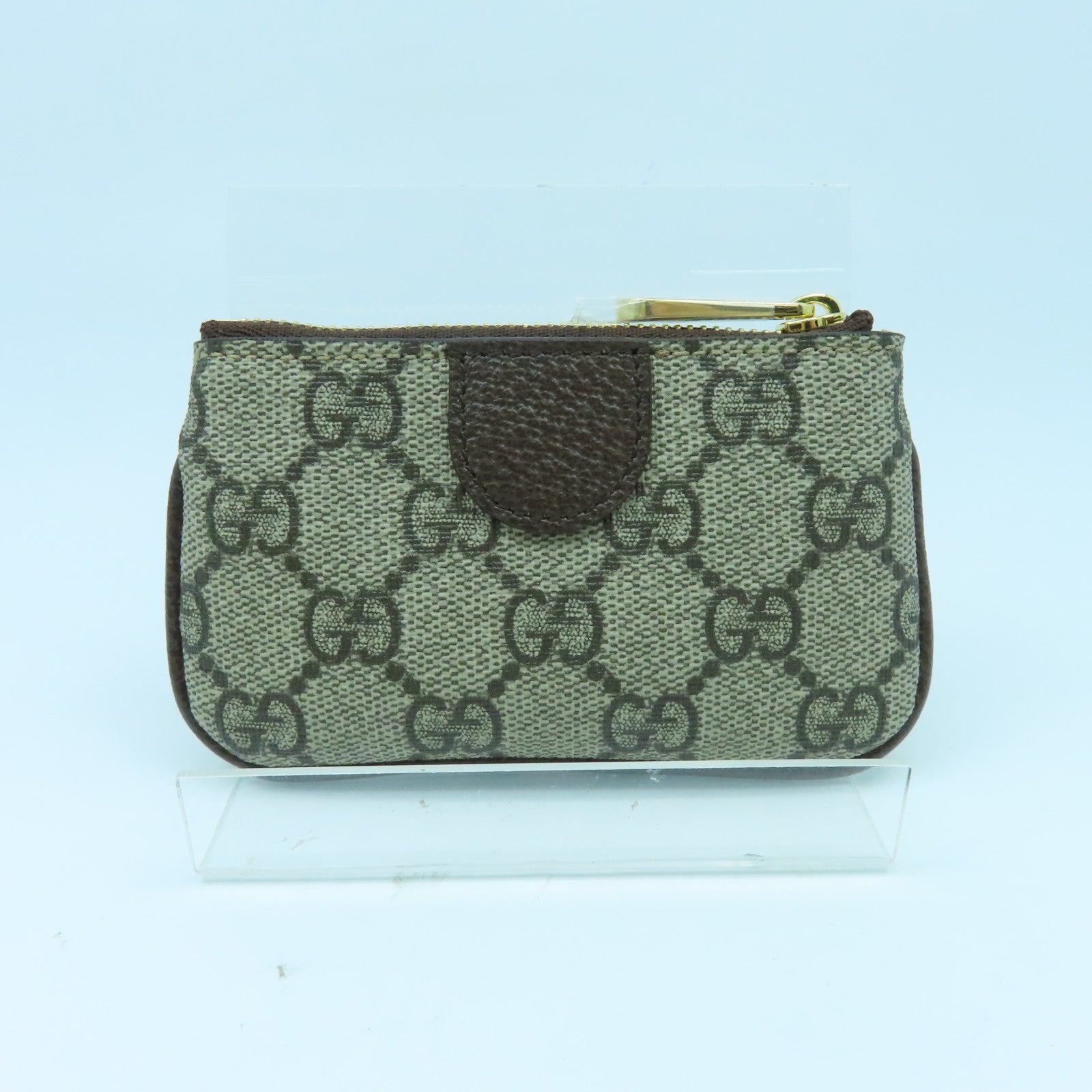 GUCCI 塗層帆布Ophidia Key Case金扣鎖匙包啡色