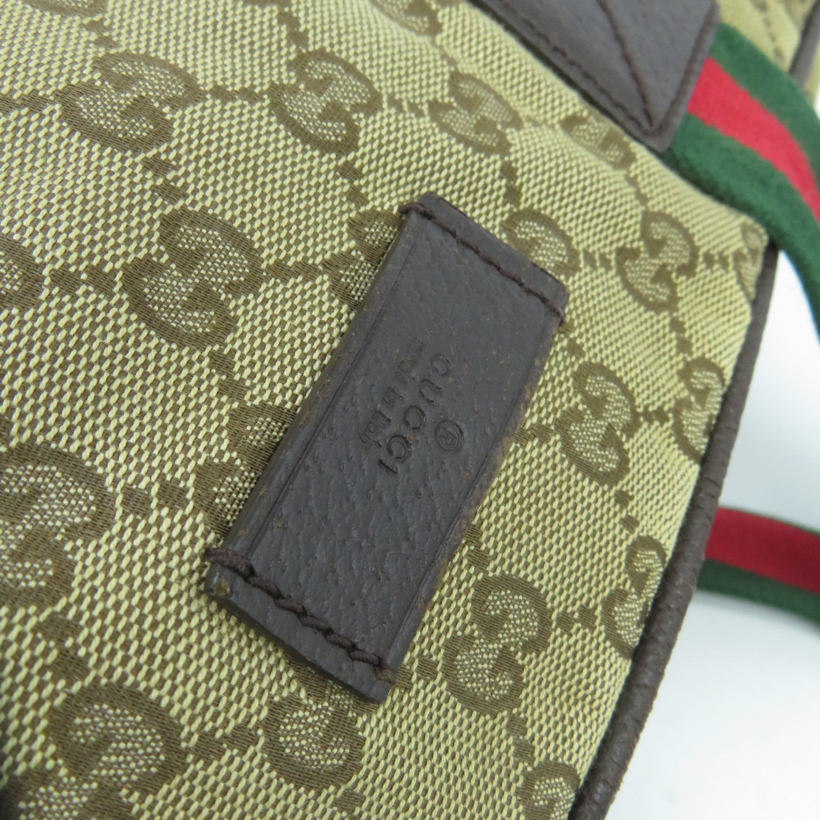 GUCCI 帆布Tote Bag銀扣手挽袋啡色