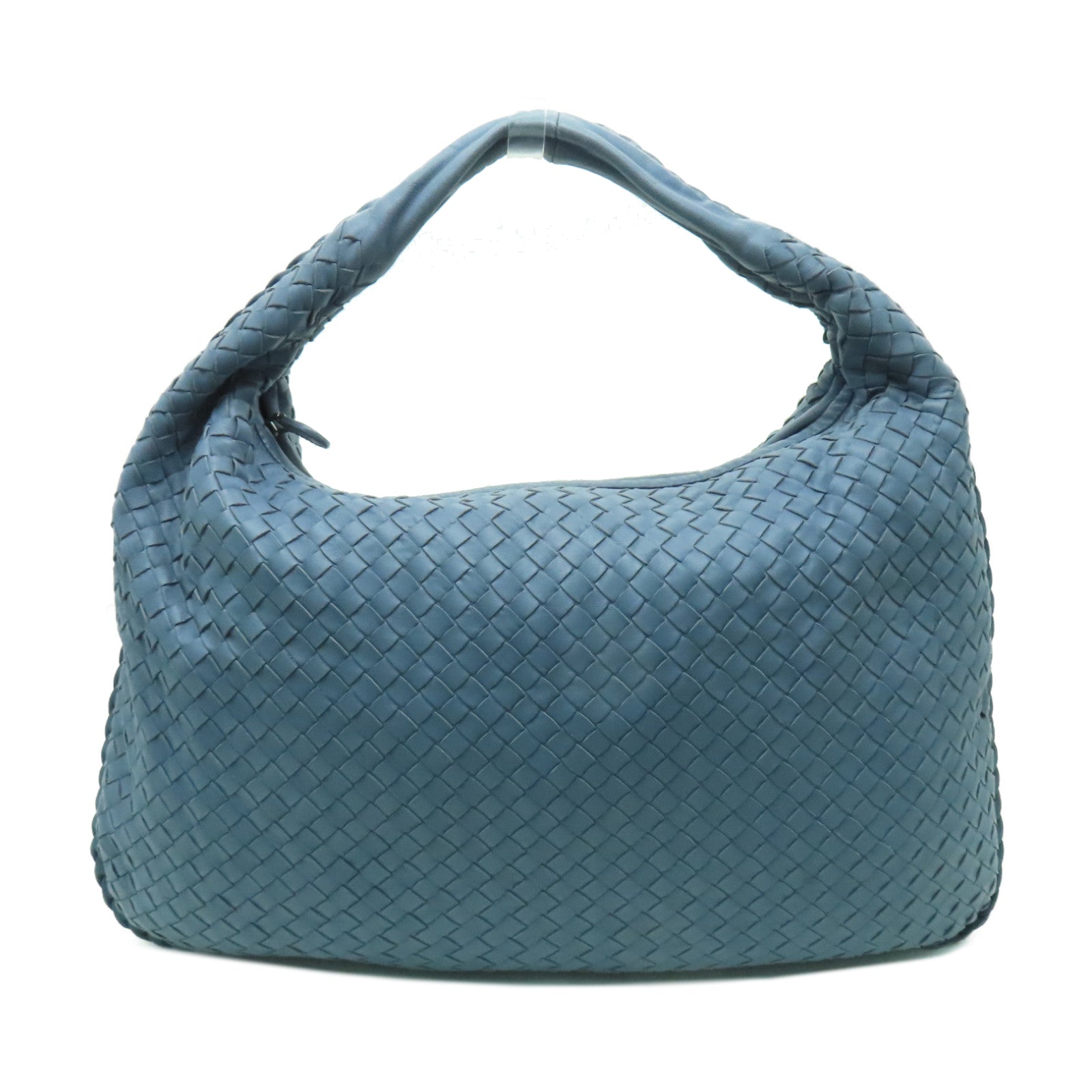 BOTTEGA VENETA 織紋皮革Shoulder Bag銀扣肩背袋藍色
