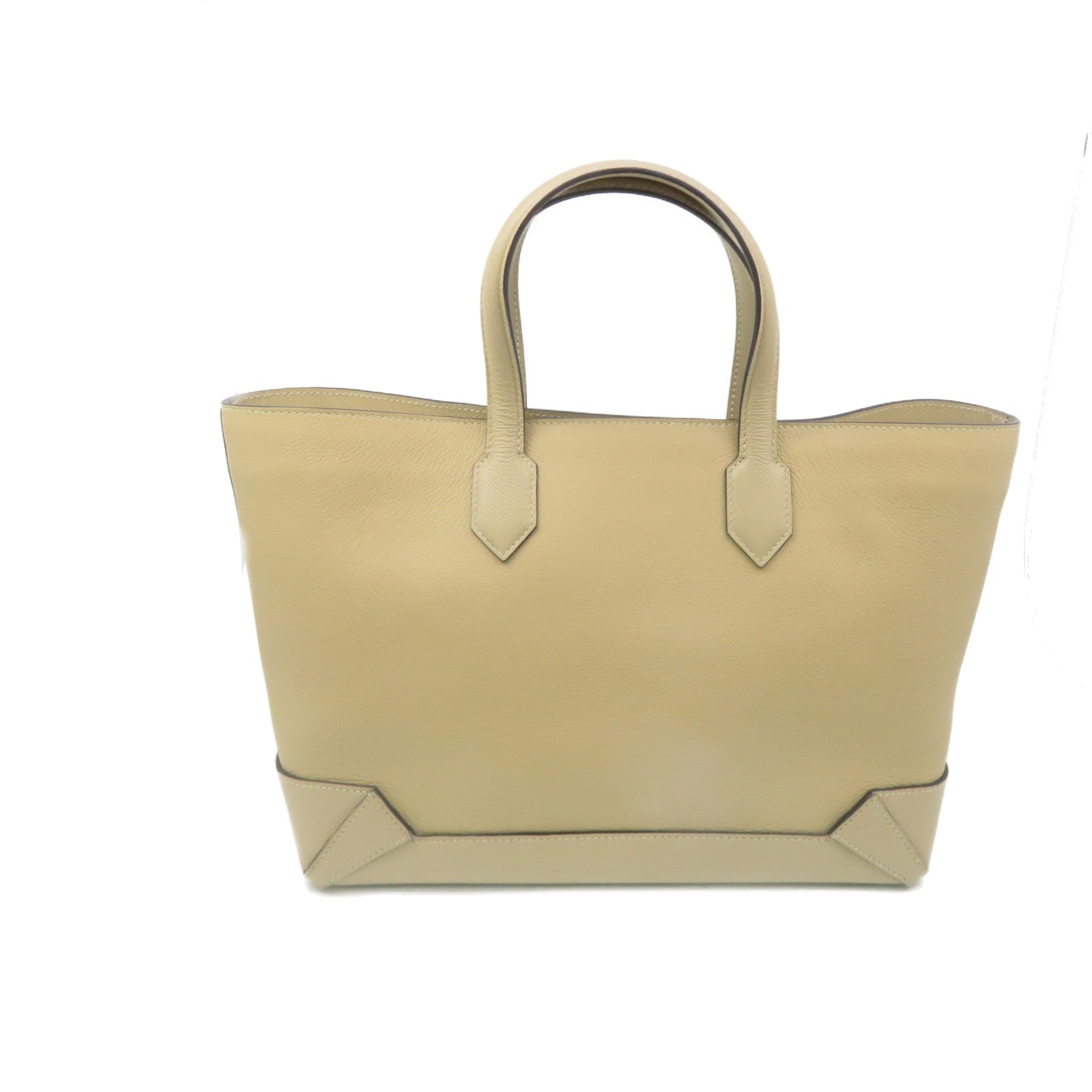 HERMES [Sharp Discount] Evercolor Leather/Epsom Leather MaxiBox Cabas 30 Hand BagTrench Hand Bag Apricot