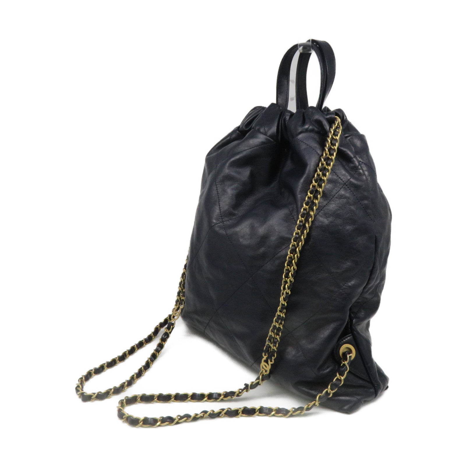 CHANEL rhombus leather Backpack backpack royal blue