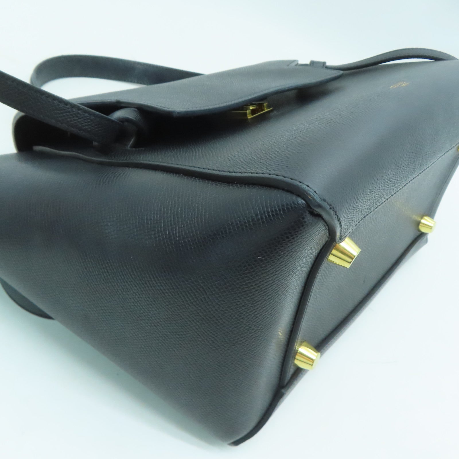 CELINE 【激減優惠】牛皮皮革Belt Bag金扣手挽肩背兩用袋黑色